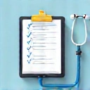 Clipboard with notes and a stethoscope, representing an initial consultation and assessment.