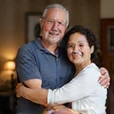Portrait of a healthy couple smiling, named Mr. & Mrs. Lim